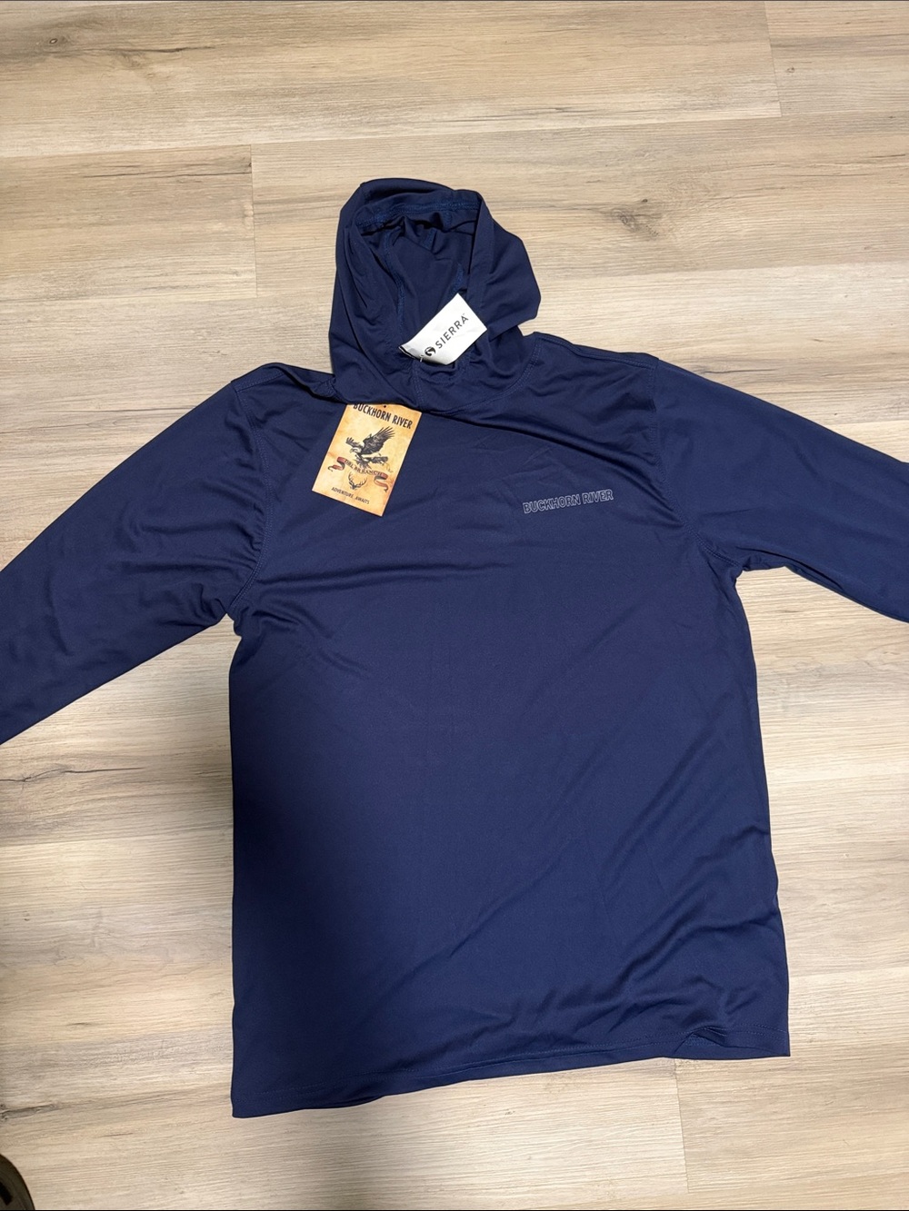 Serra Navy Buckhorn River Hooded Performance Top